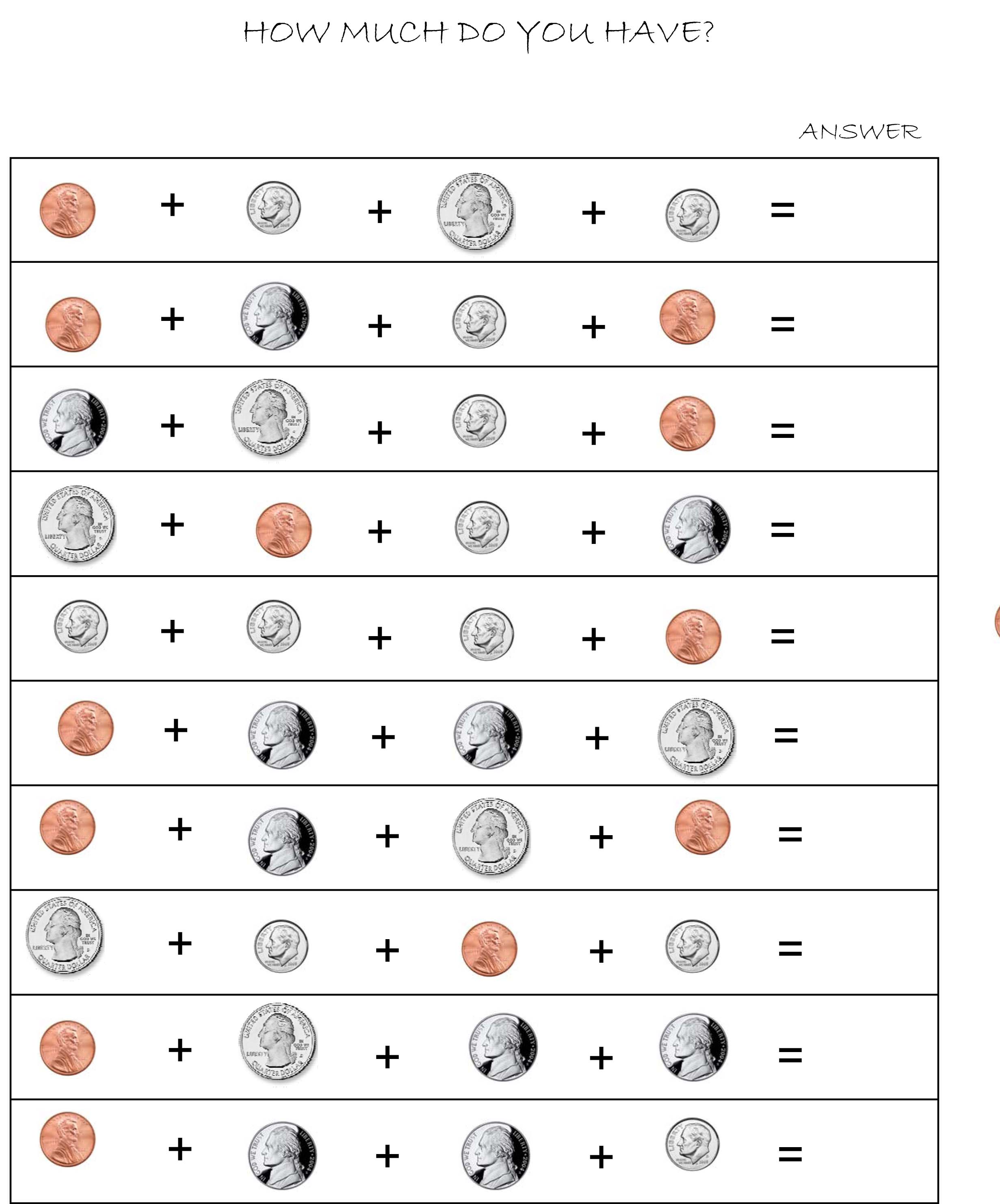 First Grade: Identifying Coins And Their Values - Lessons - Blendspace Pertaining To Values Of Coins Worksheet